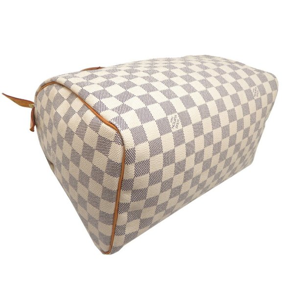 LOUIS VUITTON White Damier Speedy 30 Boston Bag - Picture 3 of 10